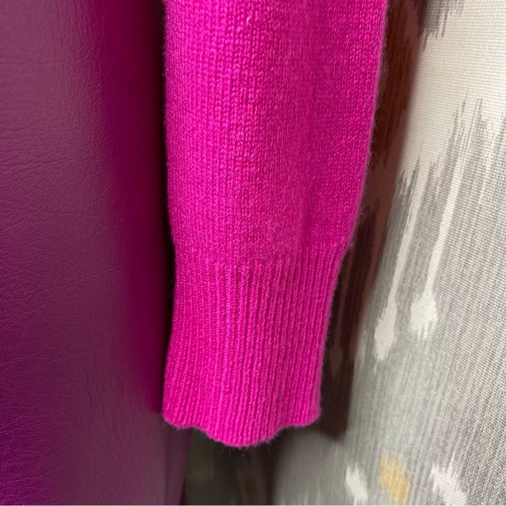 Ralph Lauren Blue Label Fuchsia Italian Cashmere Ruffle Front Cardigan Sweater - Picture 12 of 16